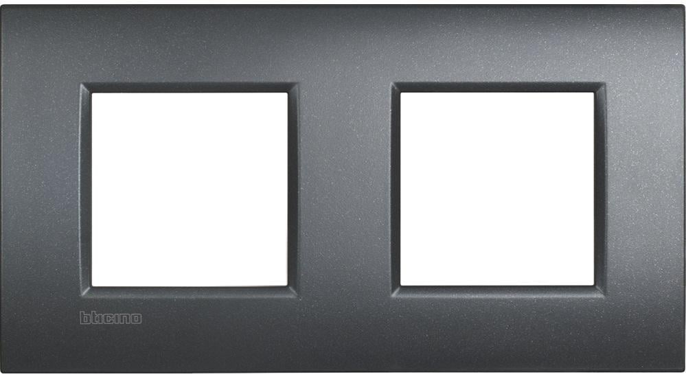 Рамка для розетки BTicino Livinglight Air 2 поста Антрацитовый (ERC-LNE4802M2AR)