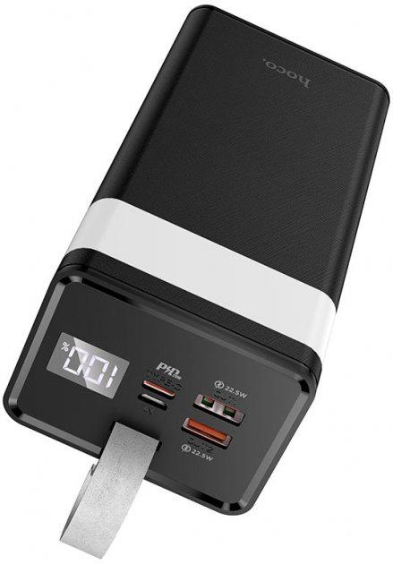 Повербанк Power Bank Hoco J86 40000 mAh PD/QC 22,5 W з ліхтарем Black - фото 2