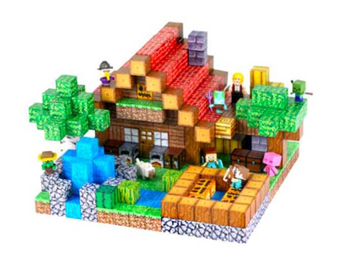 Конструктор дитячий магнітний Minecraft Оселя Стіва 428 блоків Конструктор дитячий магнітний Minecraft Оселя Стіва 428 блоків