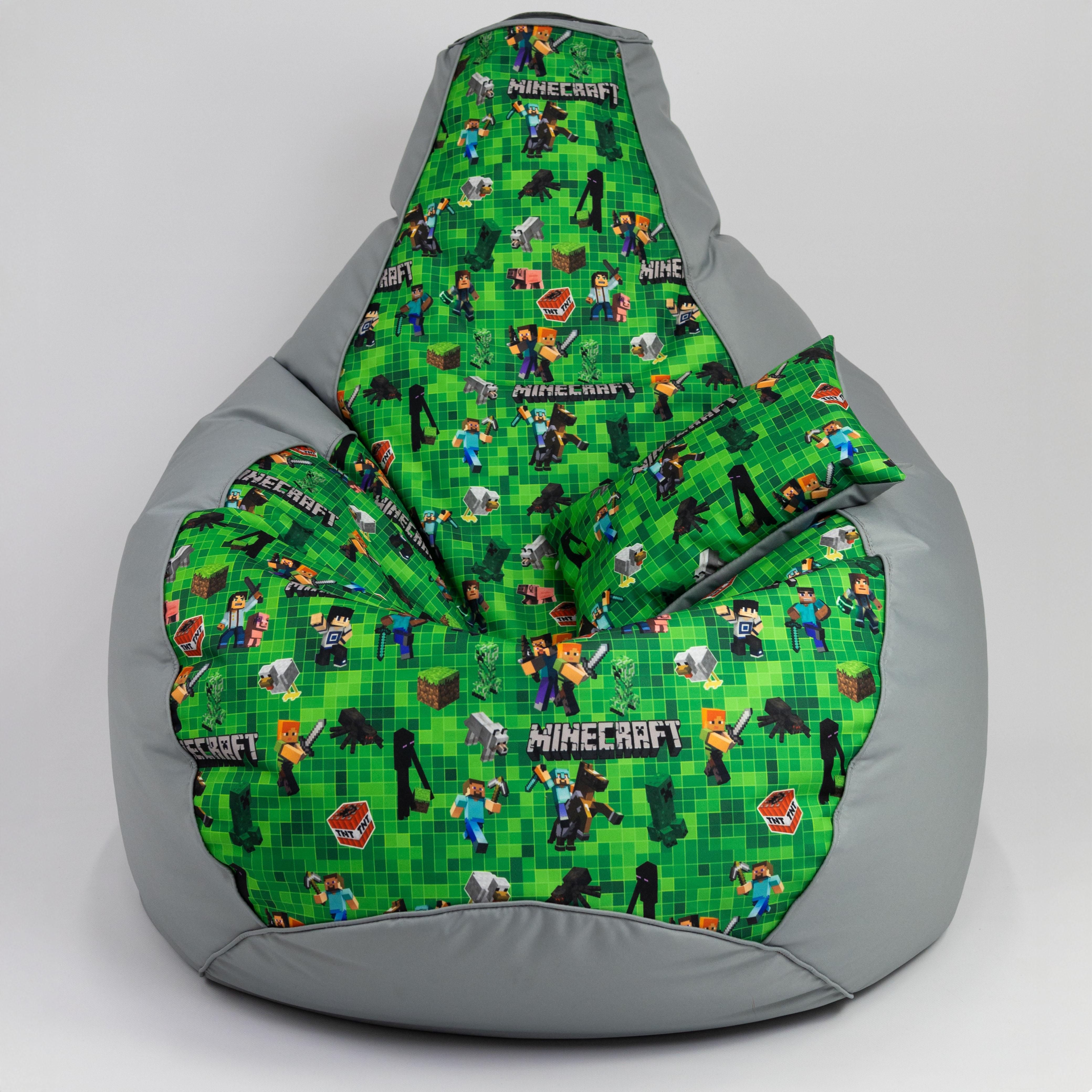 Бескаркасное кресло-мешок и подушечка Flex Oksford Minecraft с кантиком ХXL 140х100 см (100030) - фото 6 Бескаркасное кресло-мешок и подушечка Flex Oksford Minecraft с кантиком ХXL 140х100 см (100030) - фото 6