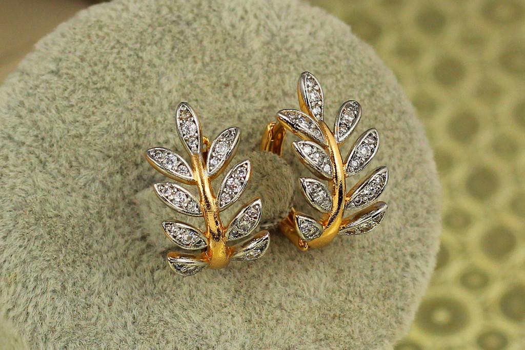 Серьги Xuping Jewelry Хамедорея с родием 2 см Золотистый (2579710705)