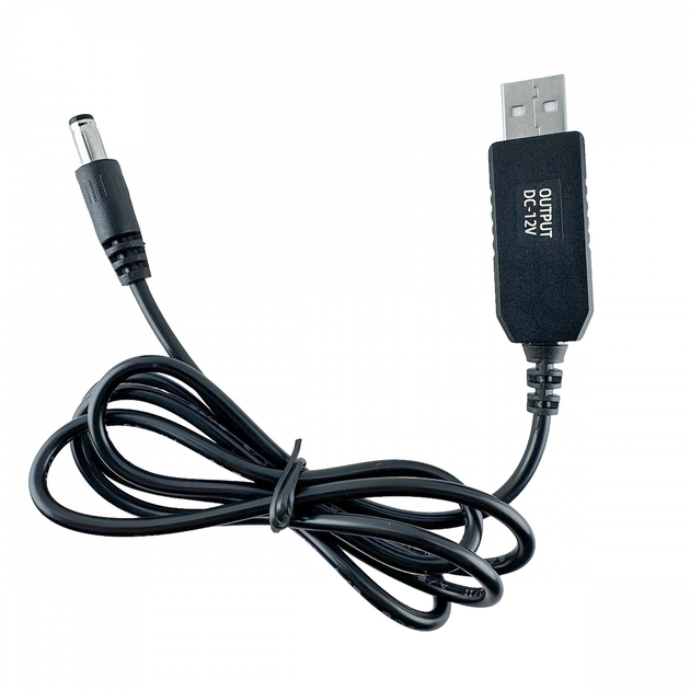 Кабель для роутера від повербанка USB DC 12V 5,5x2,1 мм Чорний (DC 12V) - фото 1