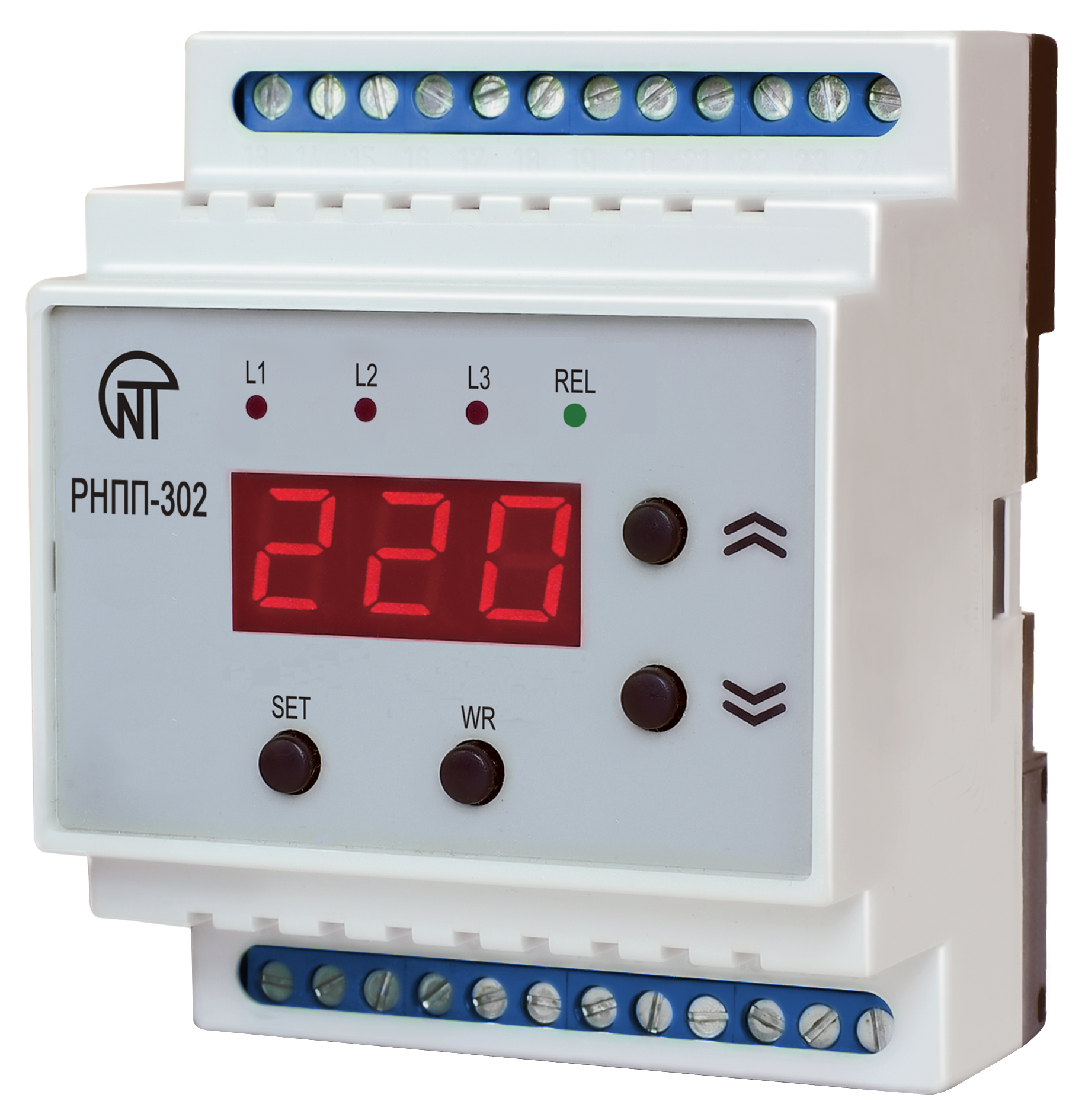 Реле контролю напруги та фаз Новатек-Електро РНПП-302 трифазне 5A (NTRNP3020) Реле контролю напруги та фаз Новатек-Електро РНПП-302 трифазне 5A (NTRNP3020)