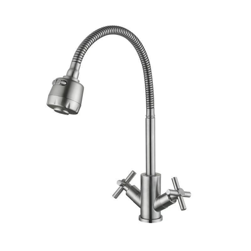 Смеситель кухонный Lidz Wind 13R-SFS U-образный гибкий букс керамический (24579163)