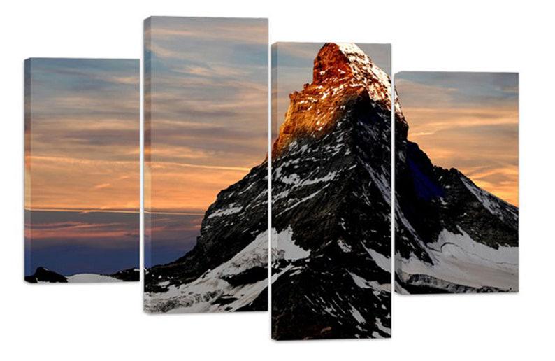 Модульная картина KIL Art Холодная вершина на холсте из четырех частей 129x90 см (M4_L_551)