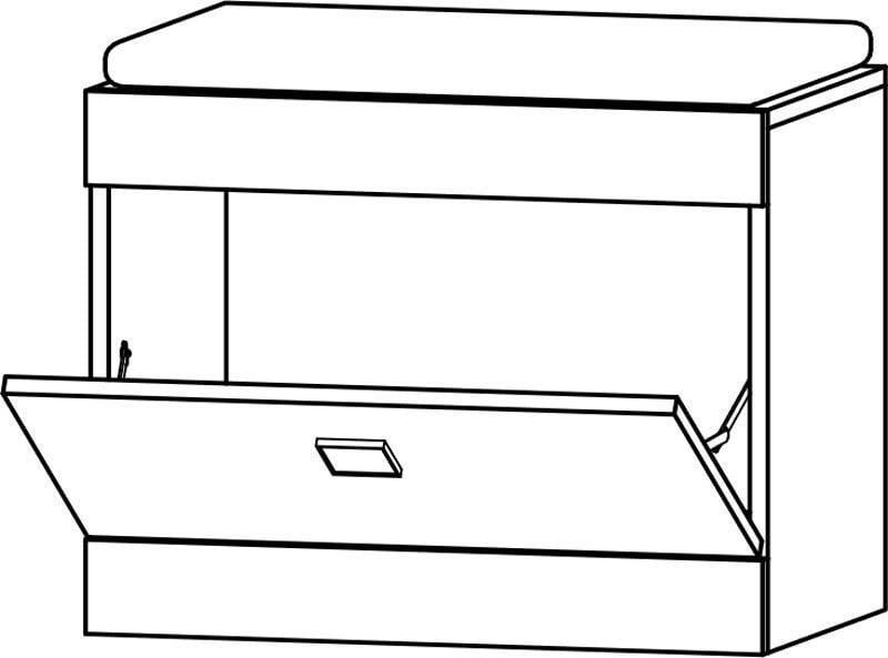 Тумба для обуви Еверест Соната 600 Дуб крафт белый (26763448) - фото 3 Тумба для обуви Еверест Соната 600 Дуб крафт белый (26763448) - фото 3