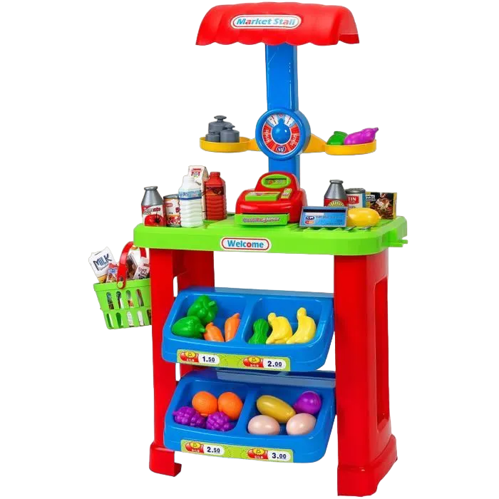 Игровой набор детский Игрушечный супермаркет прилавок/касса/продукты/корзина (661-79)