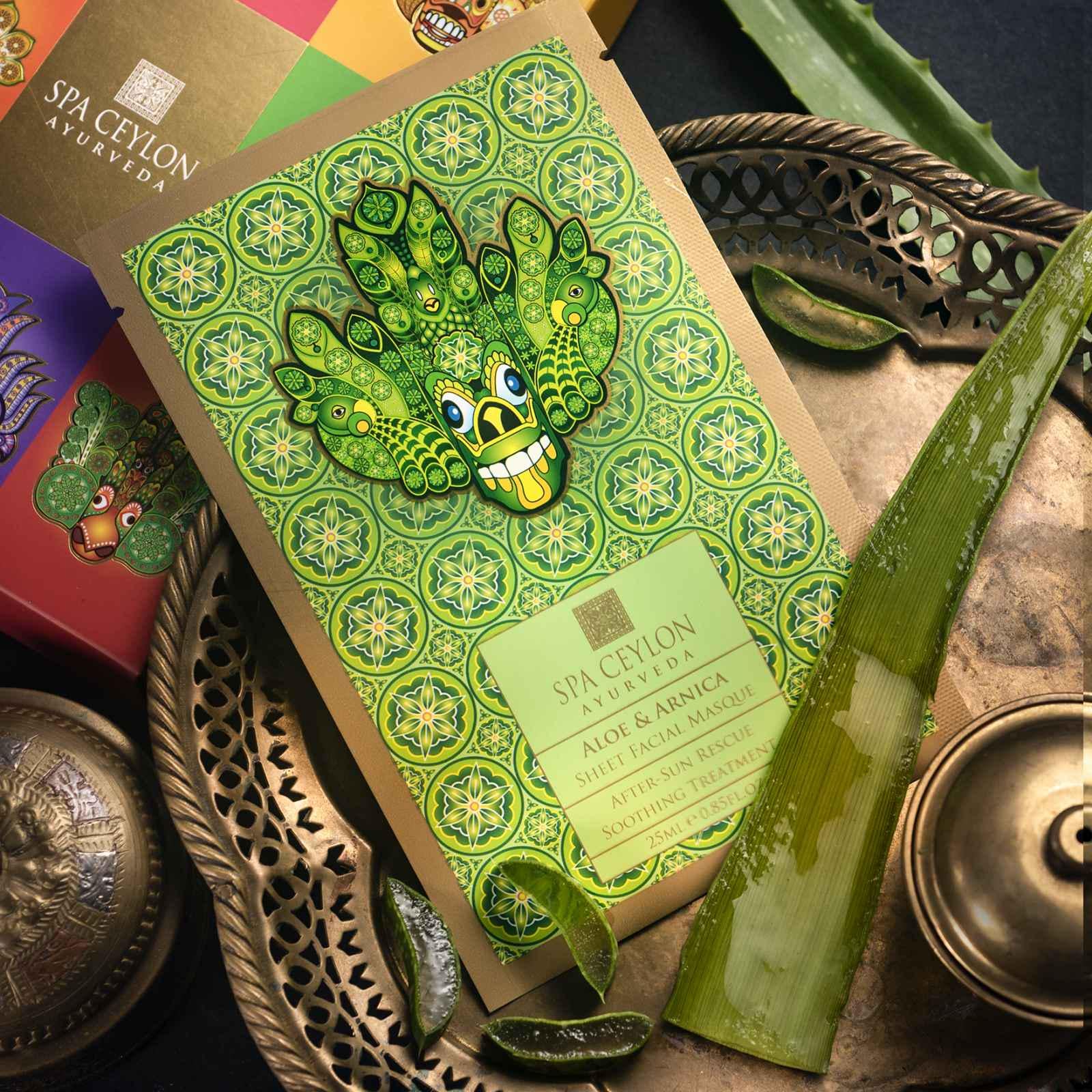 Маска тканинна для обличчя заспокійлива SPA CEYLON Алоє вера і арніка (30538)