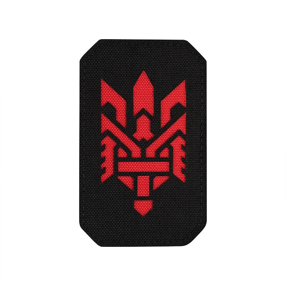 Нашивка M-Tac Тризуб стилизация Laser Cut вертикальная Black/Red
