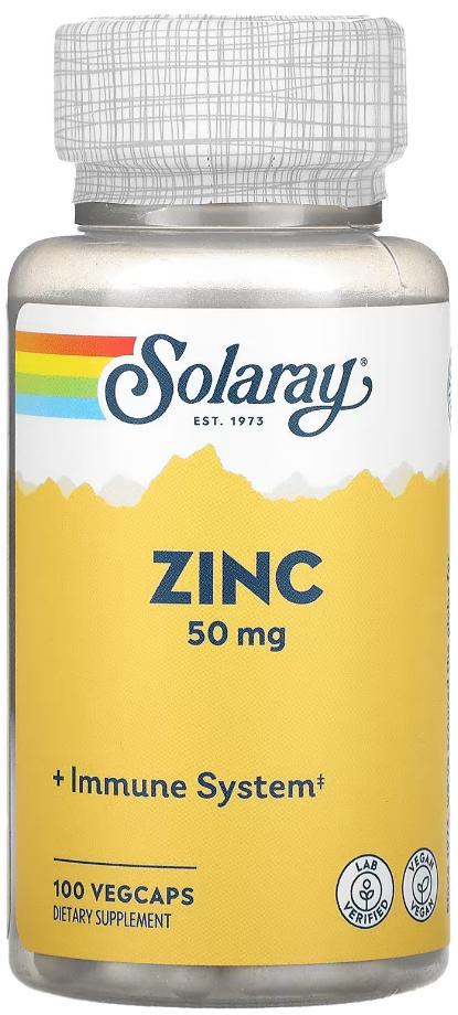 Цинк Хелат Solaray Zinc 50 мг 100 капсул