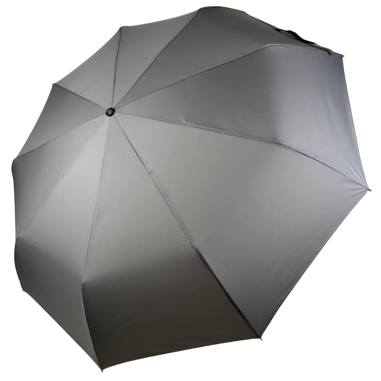 Зонт семейный автомат Frei Regen антивитер 9 спиц с куполом 123 см Серый (02507-2)