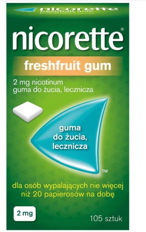 Жувальна гумка для куріння NICORETTE Fresh Fruit 2 мг 105 шт. (4024)