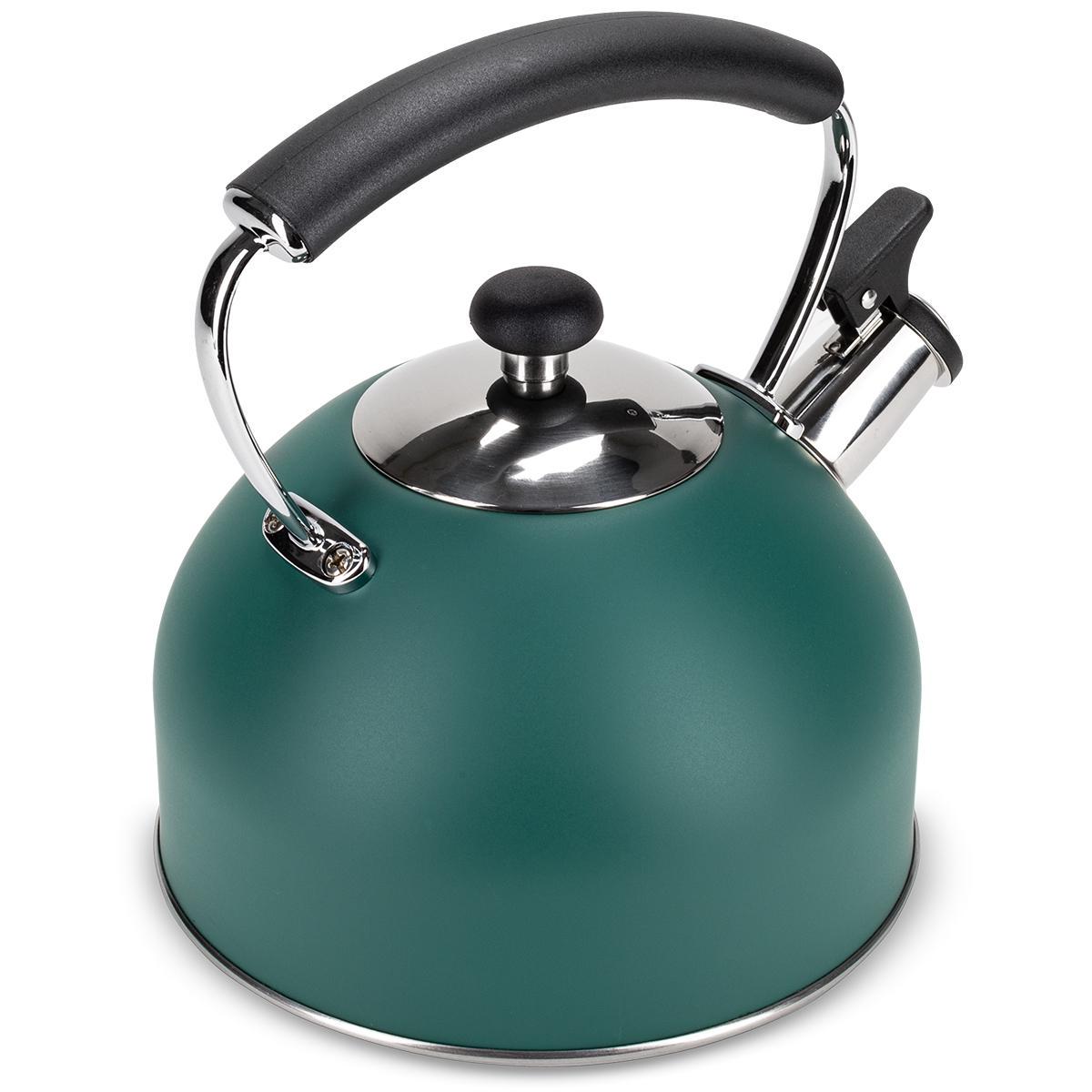Чайник зі свистком та нейлоновою ручкою Ofenbach KM-100326 з нержавіючої сталі 2,2 л Зелений (150-84-100326) - фото 4 Чайник зі свистком та нейлоновою ручкою Ofenbach KM-100326 з нержавіючої сталі 2,2 л Зелений (150-84-100326) - фото 4