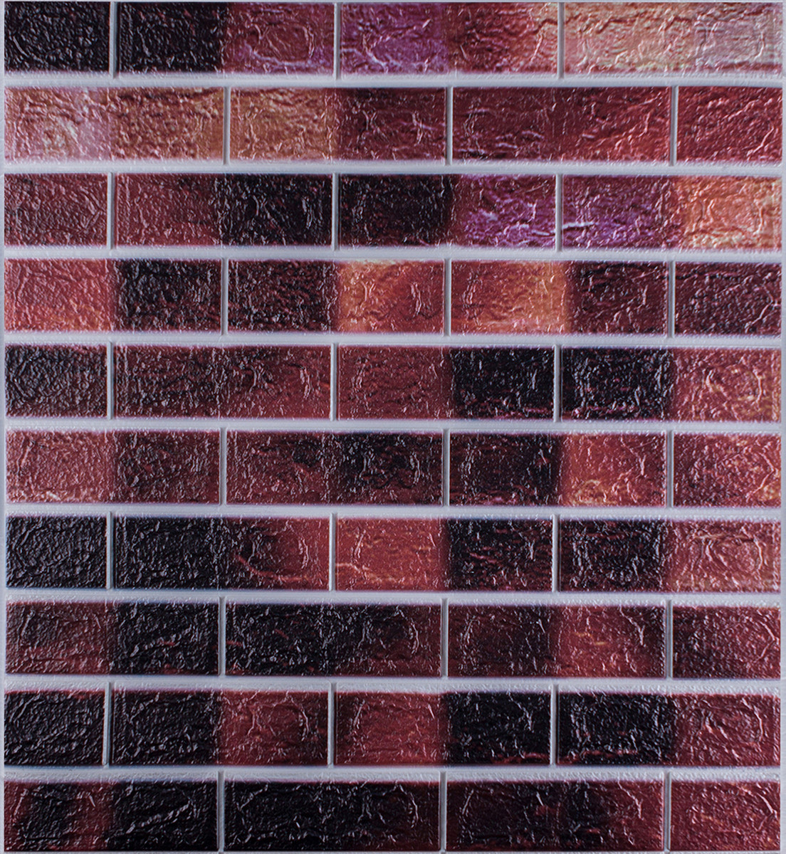 Панель 3D с ПВХ самоклеющаяся звукоизоляционная Loft 700x770x5 мм кирпич микс Розовый