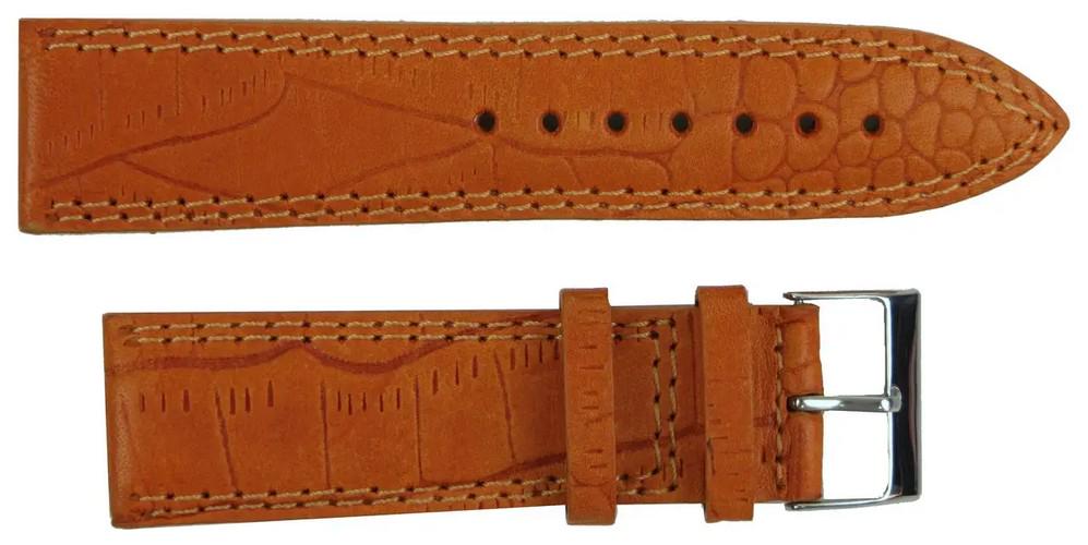 Ремешок для часов кожаный Mykhail Ikhtyar 24 мм Оранжевый (super561_S24-418S orange)