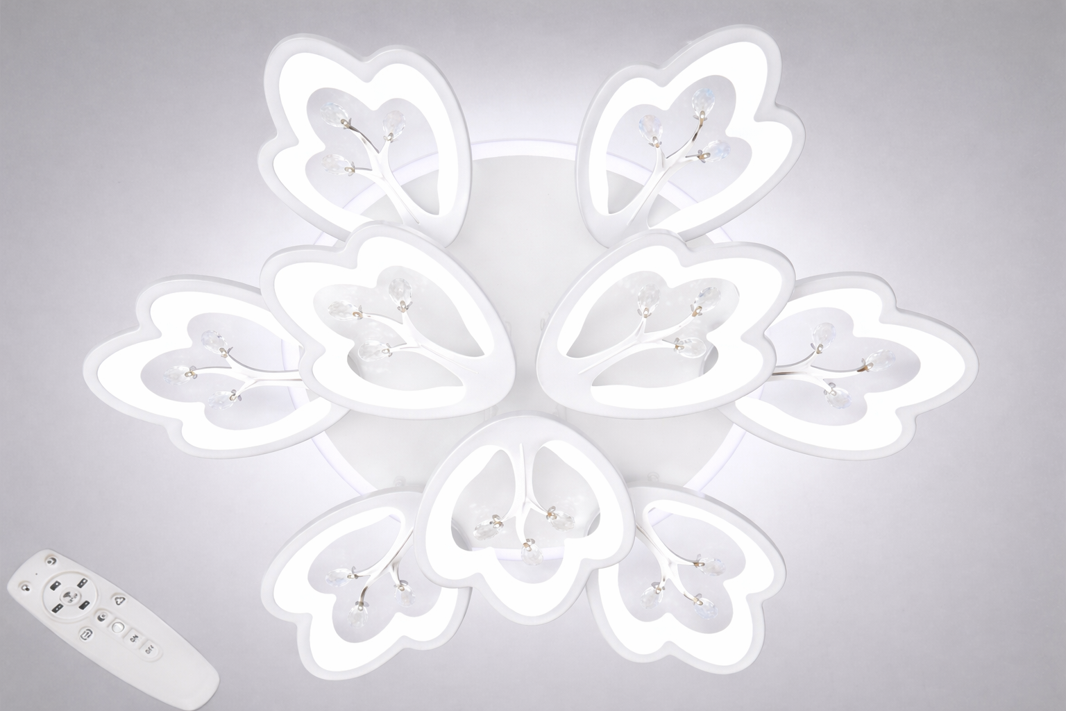Люстра LED Diasha Petal 185Вт/пульт Белый (8148/6+3WH LED 3color dimmer)