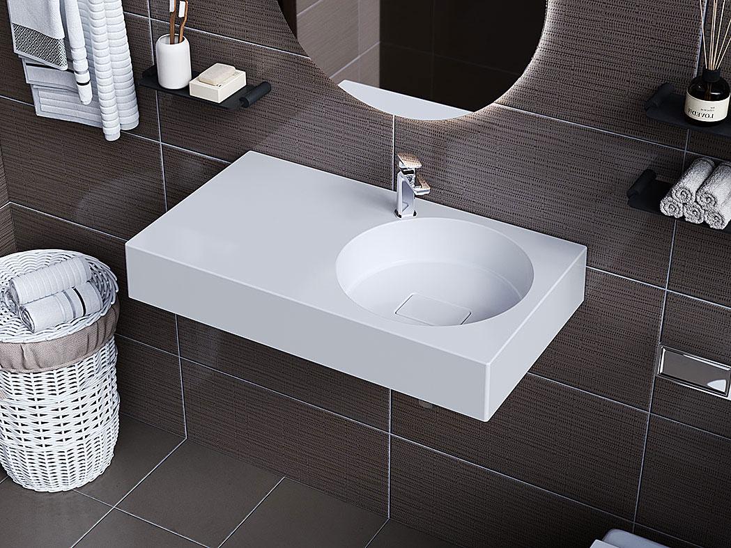 Умывальник подвесной Luxor Kera 80 см L (729) Умывальник подвесной Luxor Kera 80 см L (729)