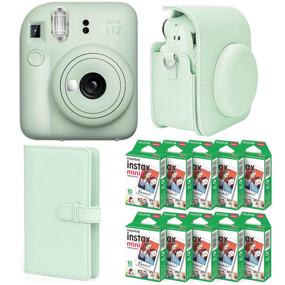 Подарочный набор Fujifilm Instax Mini 12 фотобумага 100 шт./чехол/фотоальбом 108 фото Зеленый