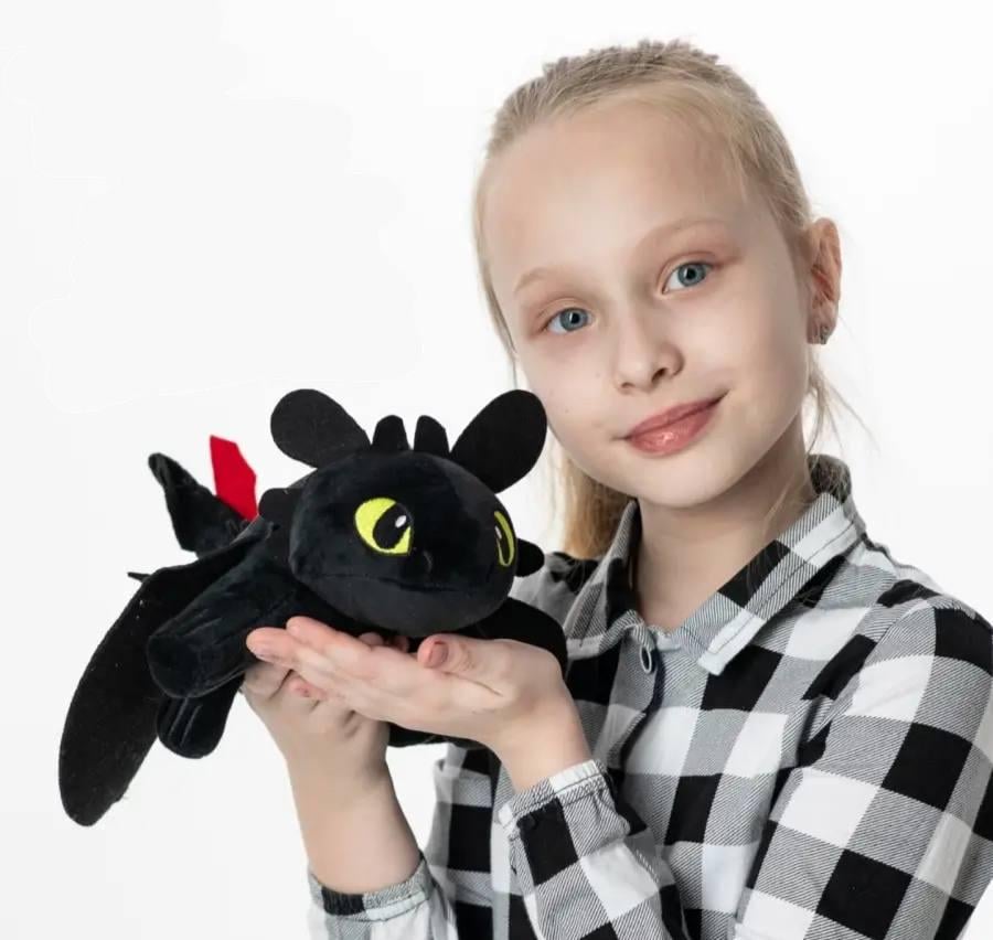 Іграшка м'яка плюшева Нічна Фурія Дракон Беззубик 35 см Чорний (9056) - фото 6