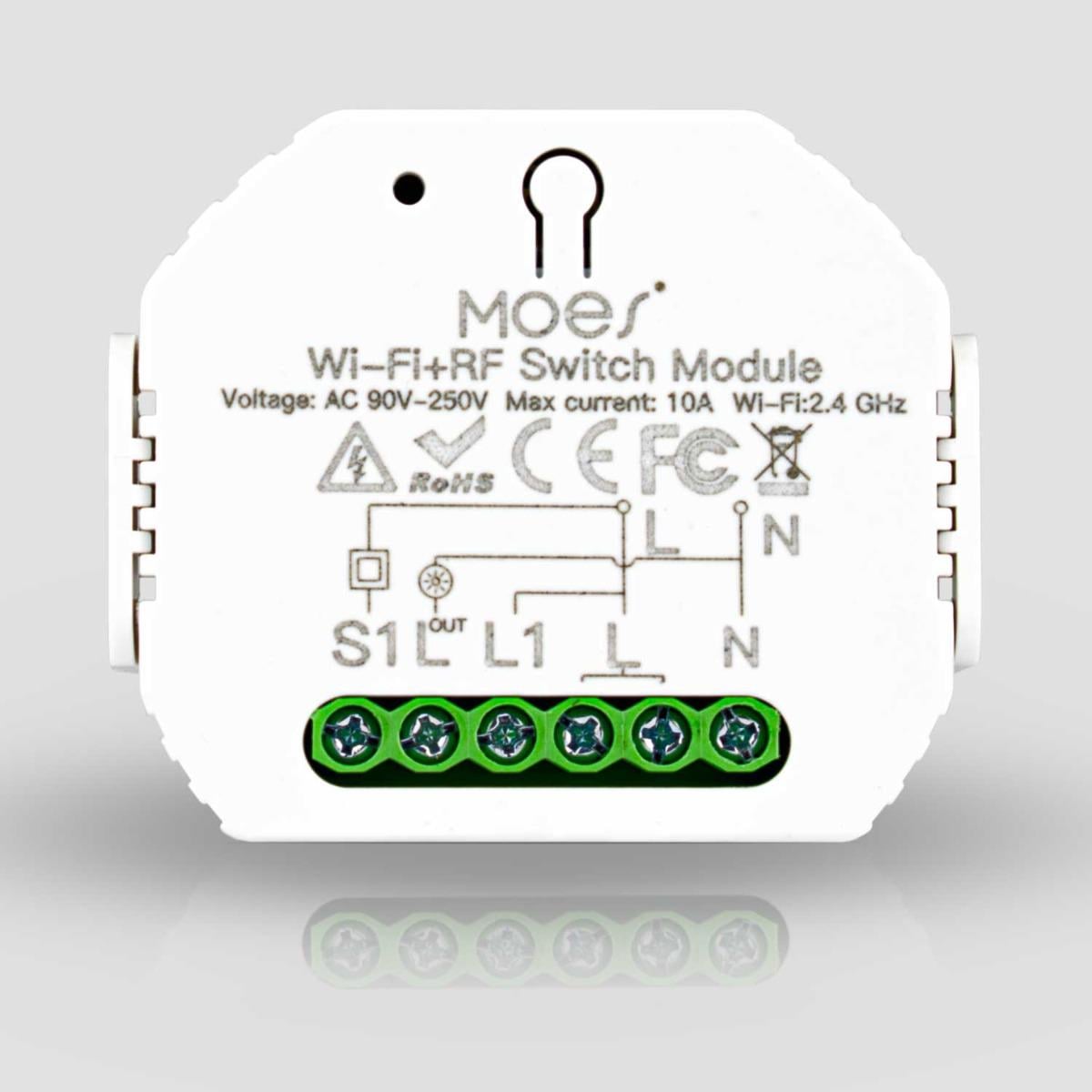 Реле одноканальное Wi-Fi/RF Moes MS-104 (WH00225)