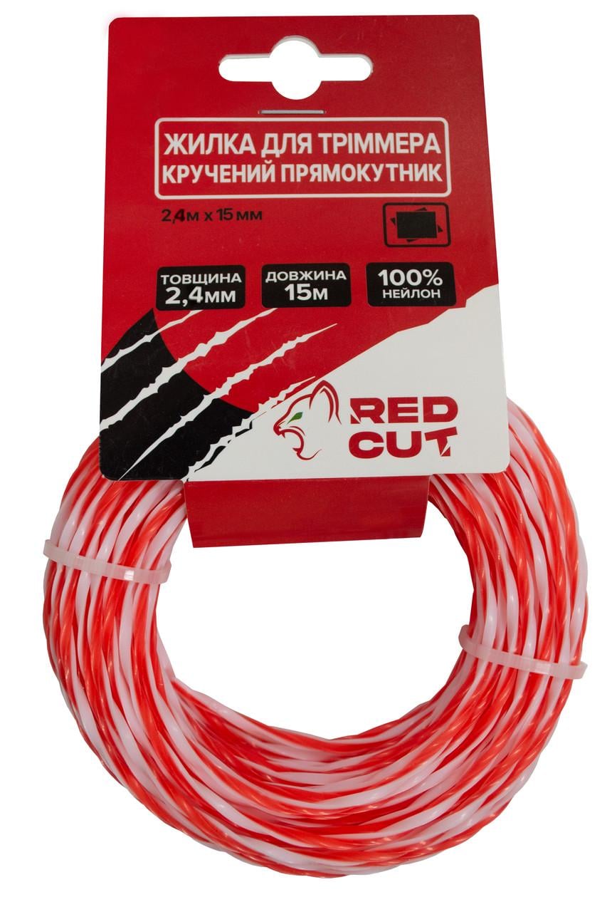 Жилка для тріммера Red Cut Прямокутник кручений подвійна 2,4 мм/15 м (35-15224)