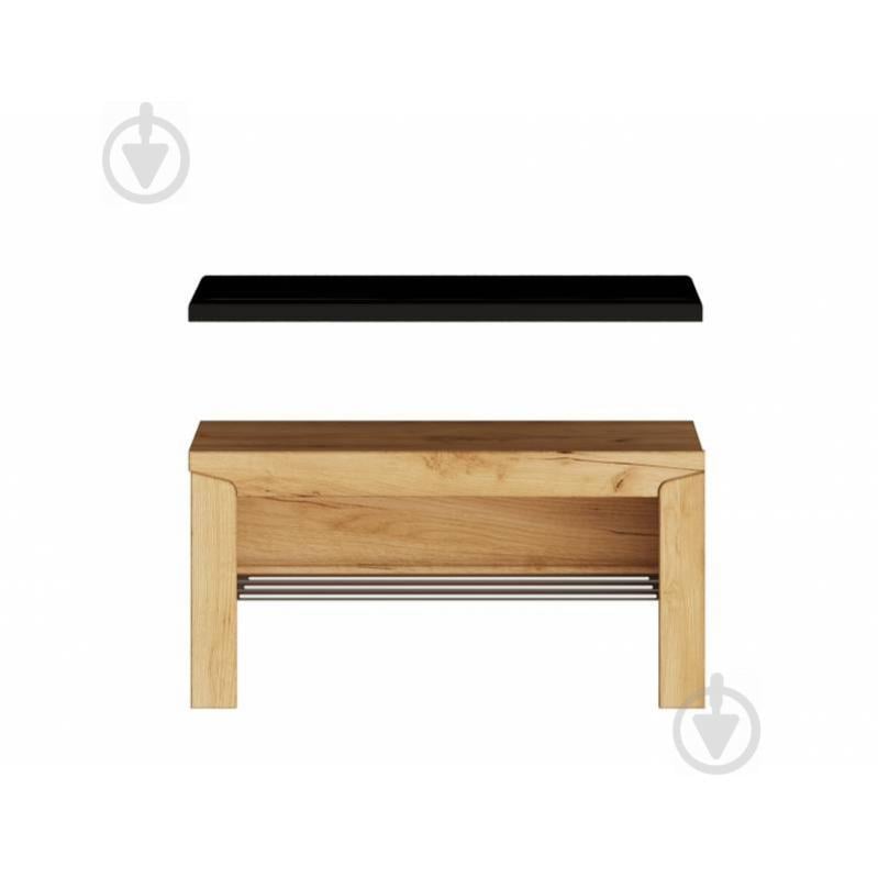 Тумба для обуви с мягким сиденьем Либерти Эверест Дуб Крафт Золотой