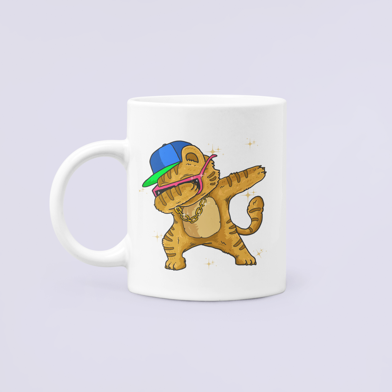 Чашка керамическая с принтом "Кот Деб" 330 мл Белый