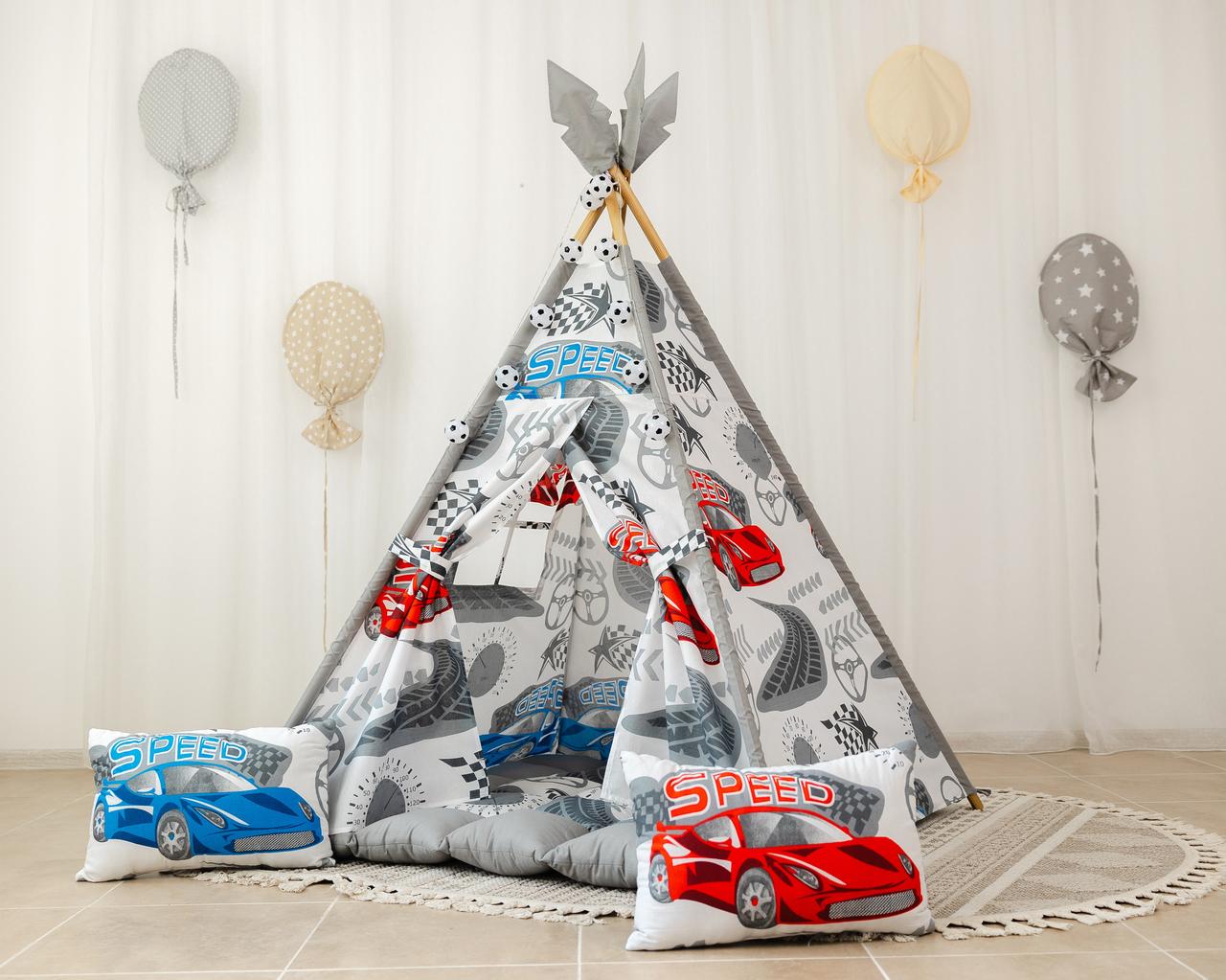 Вигвам для мальчика Бон Бон Гонки из текстиля 115x115 см (2653883588)