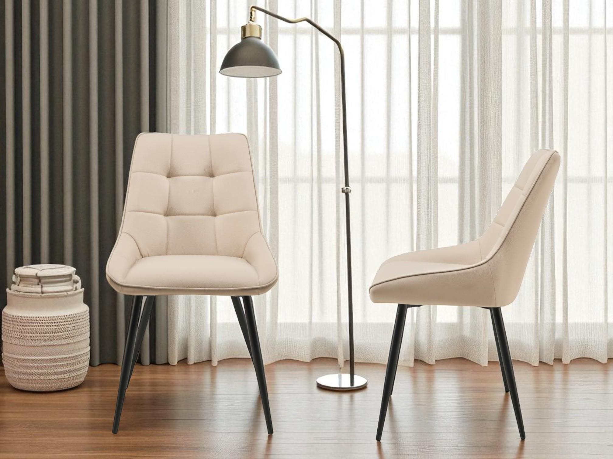 Комплект обідніх стільців Мілано М-75 2 шт. шкірозамінник 890x510x605 мм Капучино/Чорний