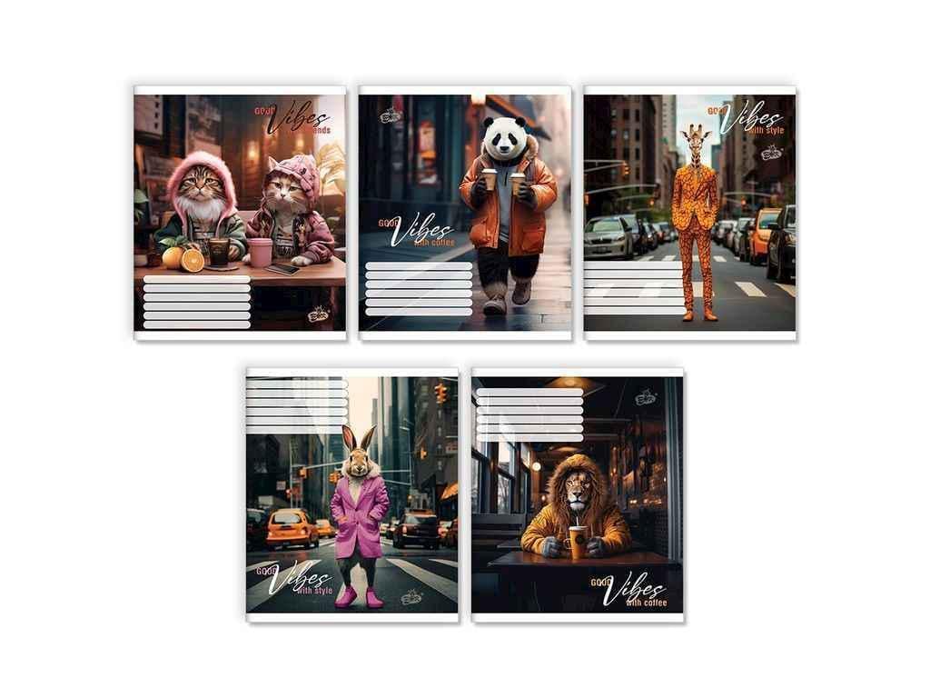 Тетрадь в линию Бріск 96 л. 10 шт. ТВ-17 №2510 Животные в городе (1065758)