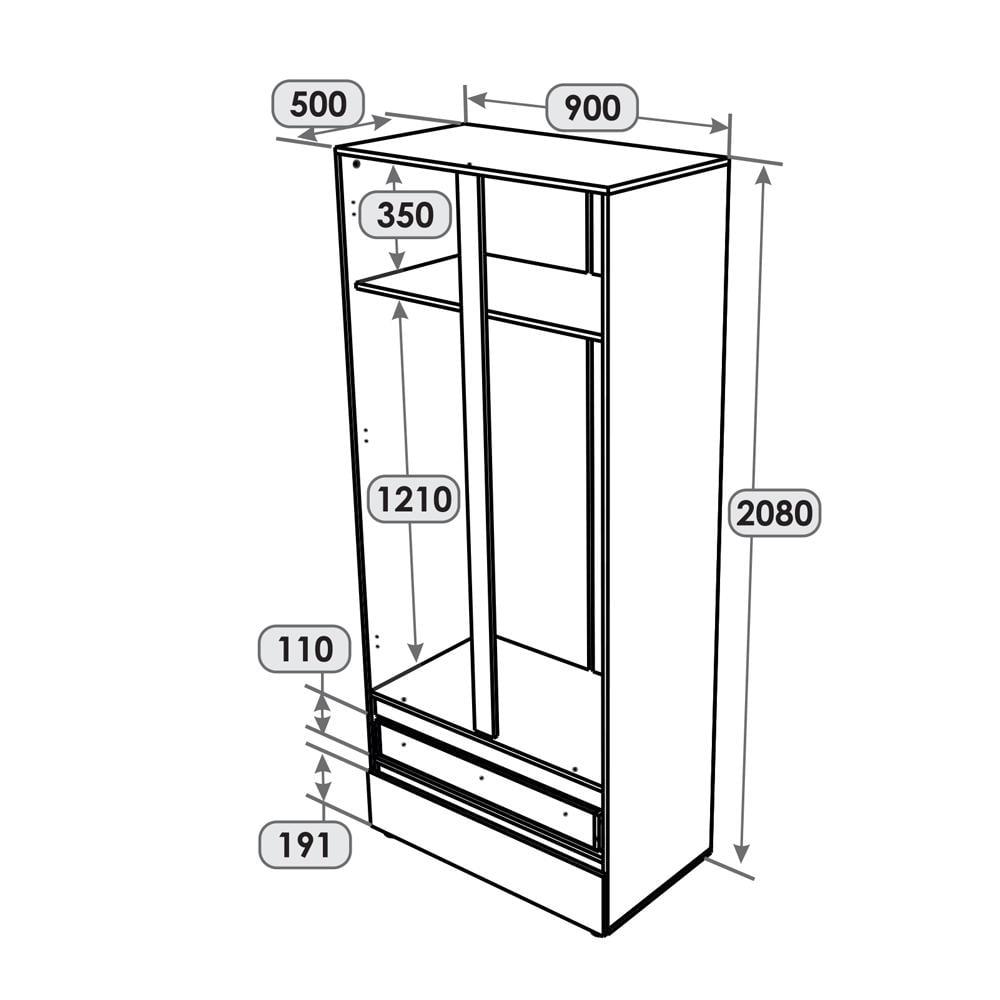Шкаф ШЛ-2 Лайт Эверест 900х520х2080 мм Дуб крафт белый - фото 5 Шкаф ШЛ-2 Лайт Эверест 900х520х2080 мм Дуб крафт белый - фото 5