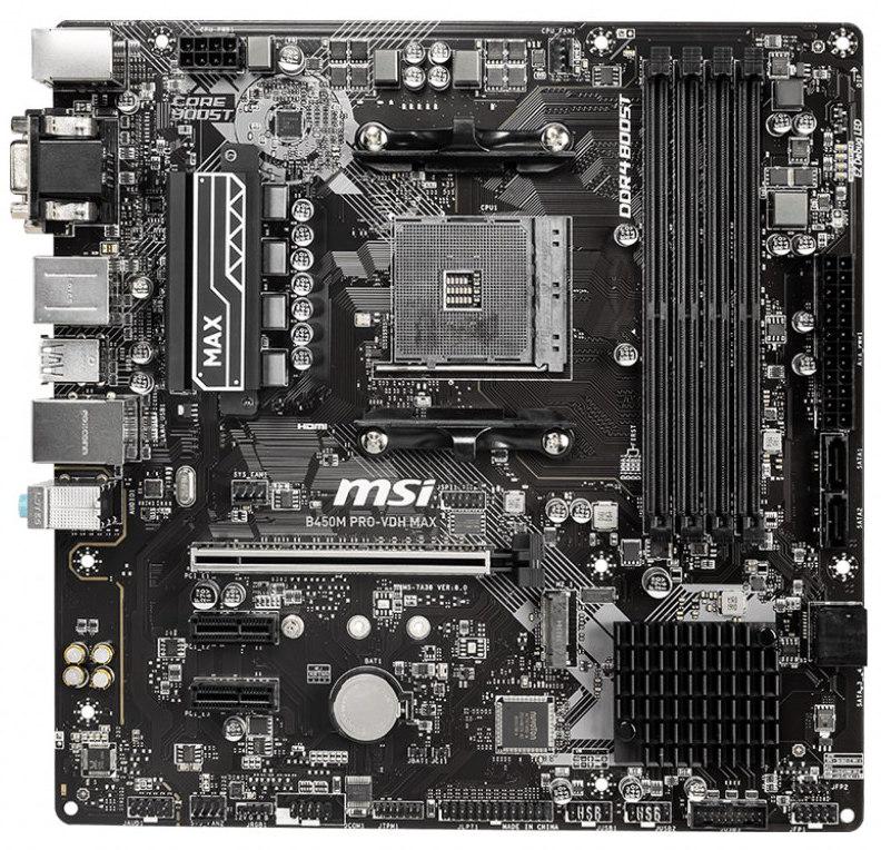 Материнская плата MSI B450M PRO-VDH MAX (12430219) - фото 2