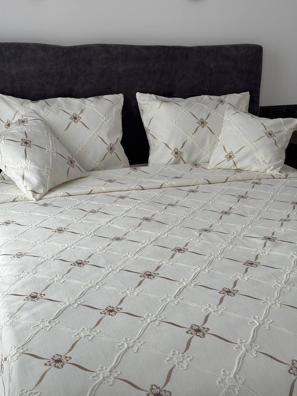 Покривало Бароко №1 бавовна 120х250 см Молочний (55677-1-120x250cm) - фото 7 Покривало Бароко №1 бавовна 120х250 см Молочний (55677-1-120x250cm) - фото 7