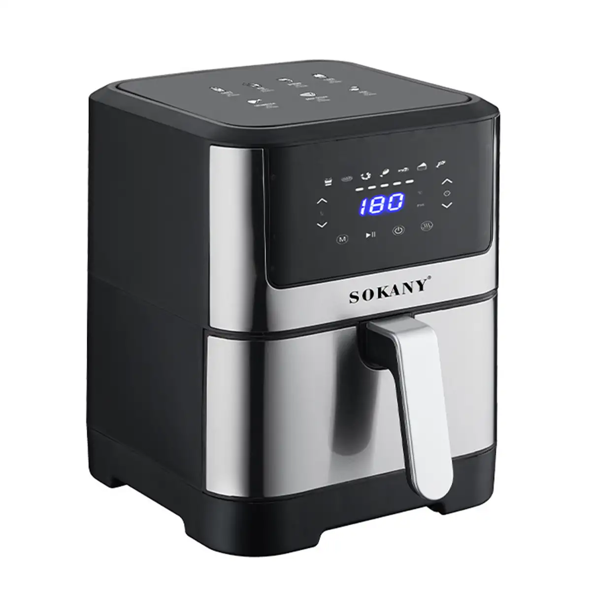 Аэрогриль-фритюрница Sokany SK-ZG-8040 из нержавеющей стали 1800 Вт с таймером 7 л Черный (118-107-SKZG8040BSL)