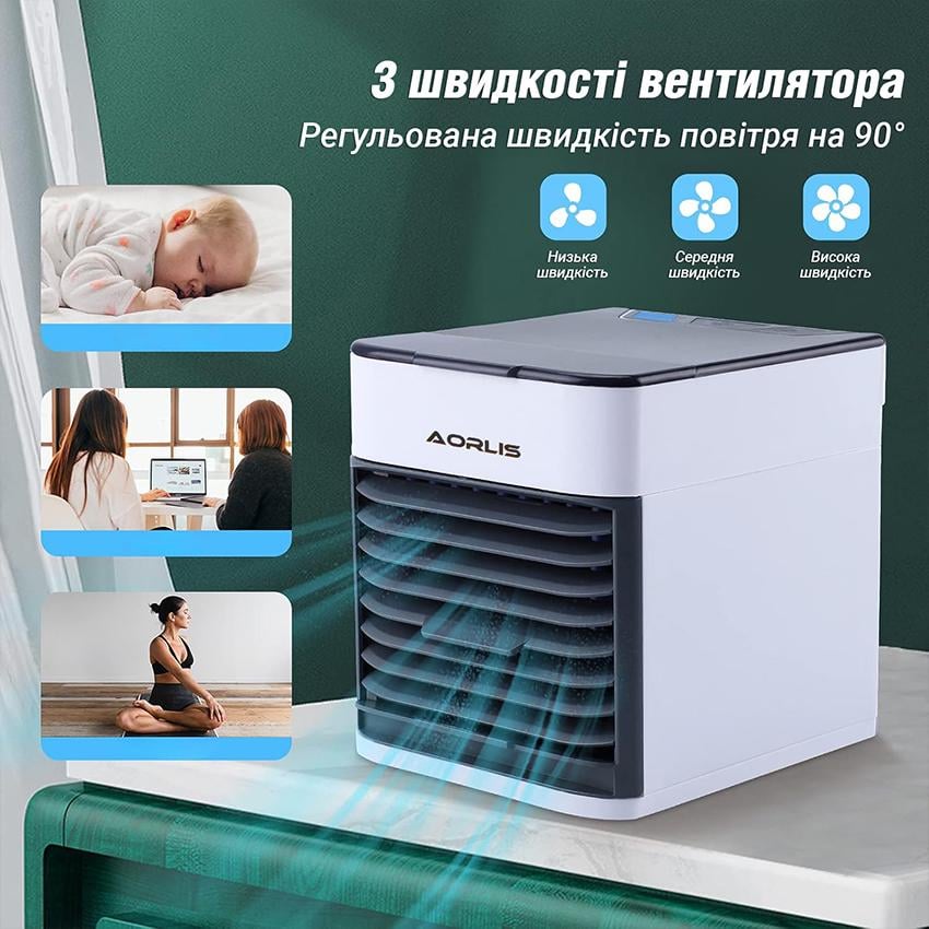 Кондиционер настольный Aoris AO-78046 портативный 2в1 от Usb (c8c2a7b4) - фото 6