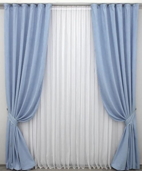 Ткань для штор SPARTA микровелюр Голубой (1191ш) - фото 3 Ткань для штор SPARTA микровелюр Голубой (1191ш) - фото 3