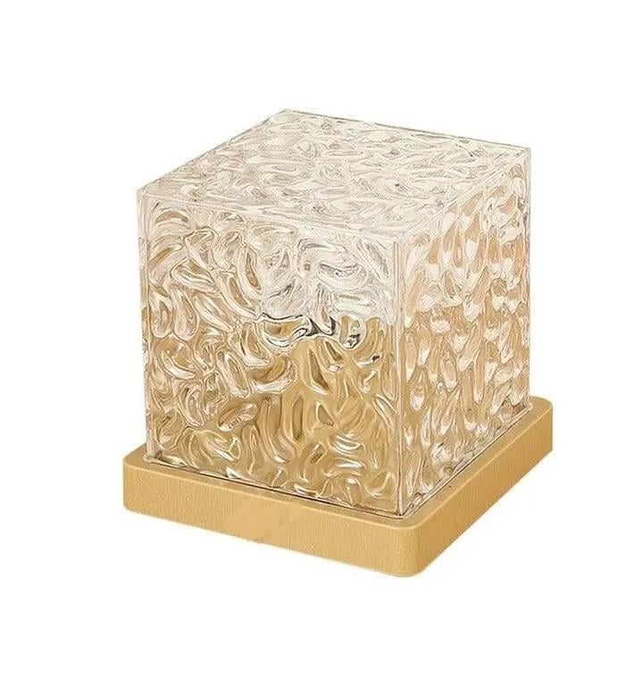 Ночник-проектор Куб RGB с эффектом водяной волны с пультом (21200616)