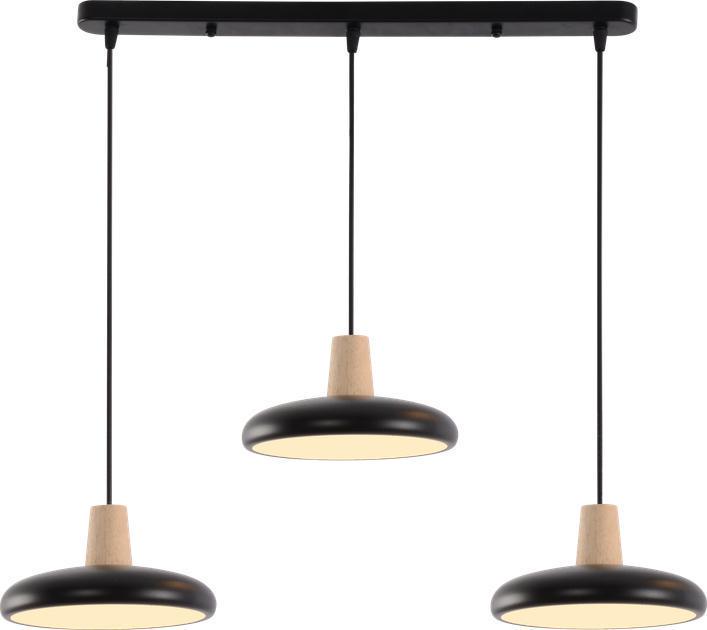 Подвесной LED-светильник Valeso на три плафона 3000/4200/6000K IP20 XI3342-3 72W Черный (28685987) - фото 3