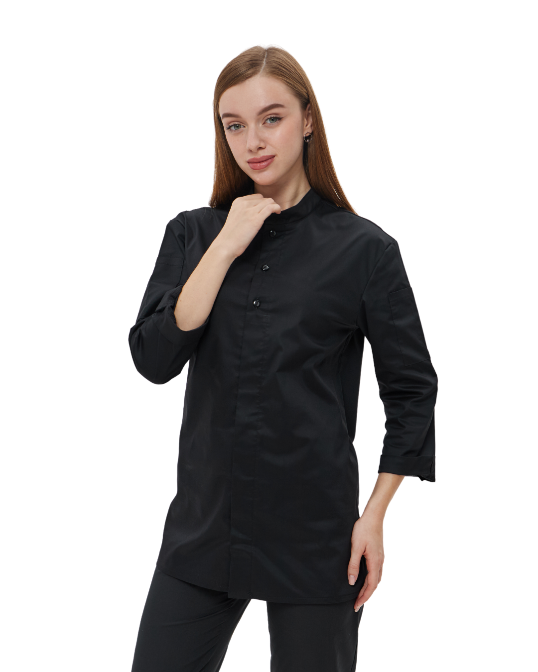 Сорочка-кітель унісекс рукав 3/4 Алекс Lux Form M Чорний (4614)