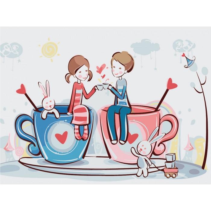 Картина по номерам Ідейка Кофейная любовь 30х40 см (KHO2627)