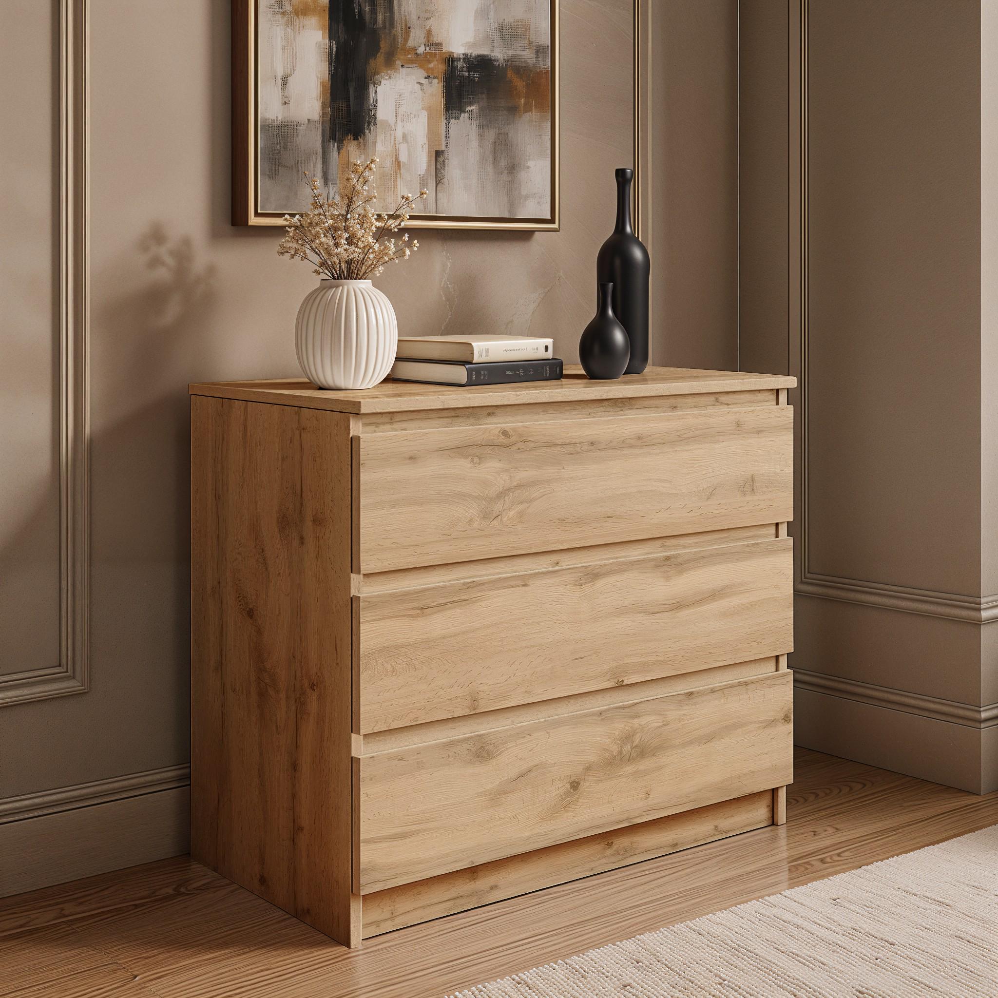 Комод на 3 шухляди без ручок FT-214 800х400х755 мм Дуб Аппалачі - фото 2