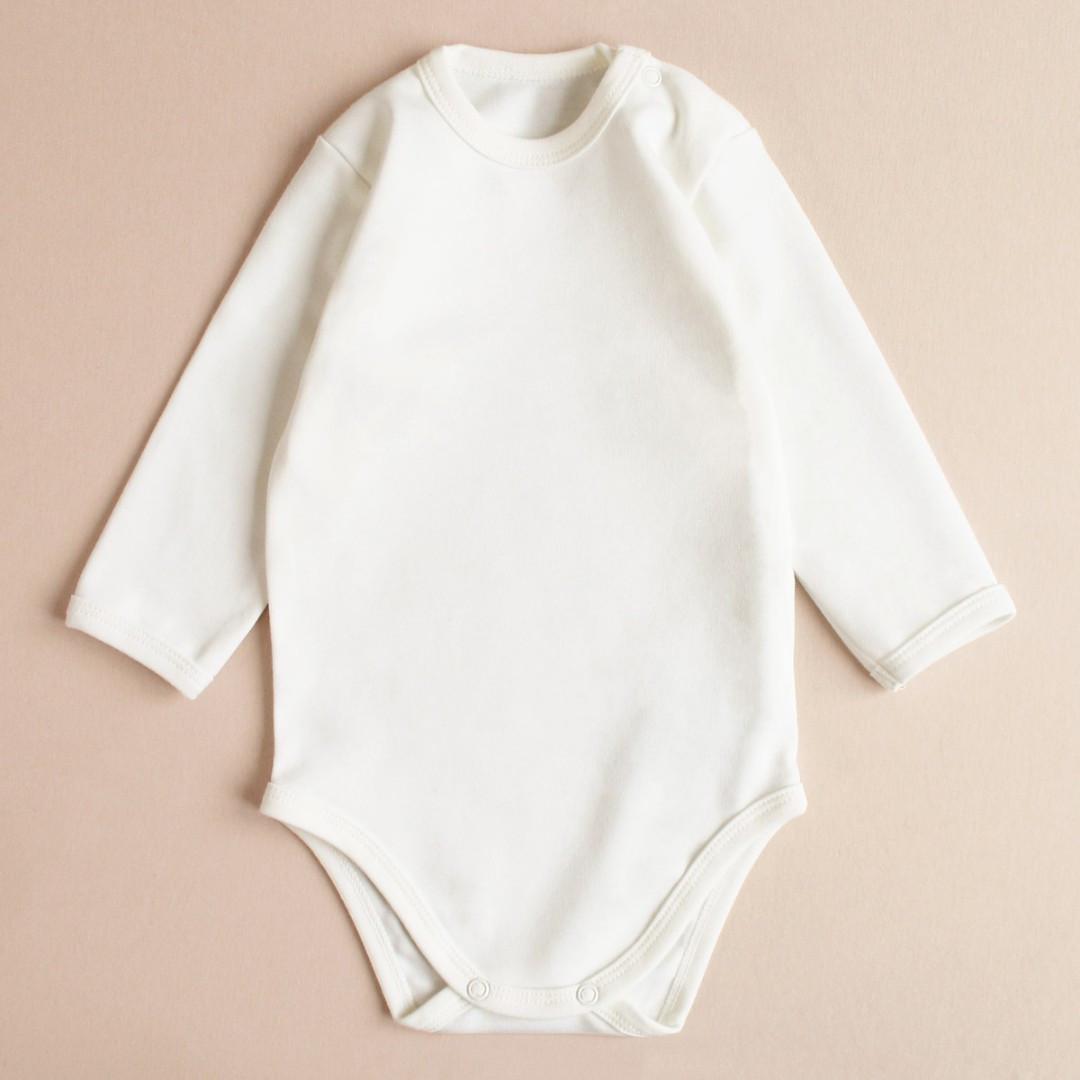 Боди с длинным рукавом под вышивку 74 см Молочный (2679641571)