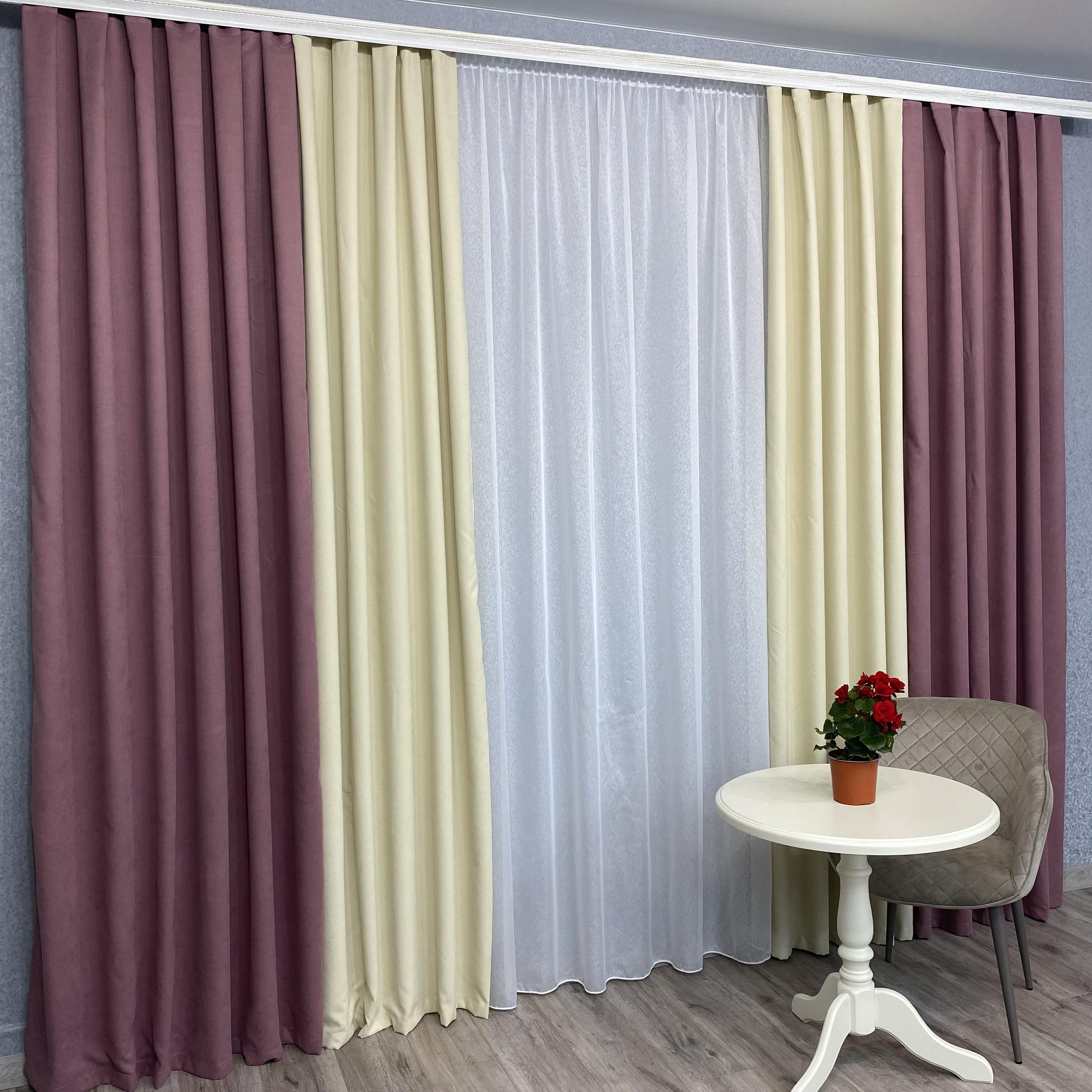 Шторы микровелюр TG Home Дуэт №450 1,50х2,70 м Пудровый/Кремовый (450-212/250) - фото 7 Шторы микровелюр TG Home Дуэт №450 1,50х2,70 м Пудровый/Кремовый (450-212/250) - фото 7