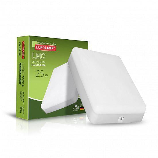 Світильник LED Eurolamp квадратний накладний GL 25W 5000K (36321770)
