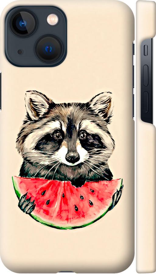 Чехол на iPhone 13 Mini Енотик с арбузом (4605m-2373-42517)