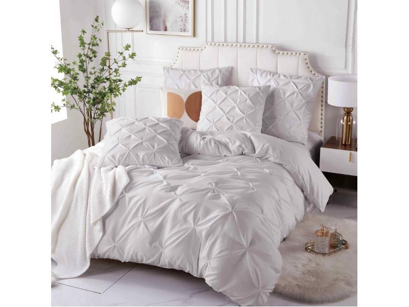 Комплект постельного белья Koloco однотонный стёганый Люкс сатин 8079 Полуторный Светло-серый (DR009344) Комплект постельного белья Koloco однотонный стёганый Люкс сатин 8079 Полуторный Светло-серый (DR009344)