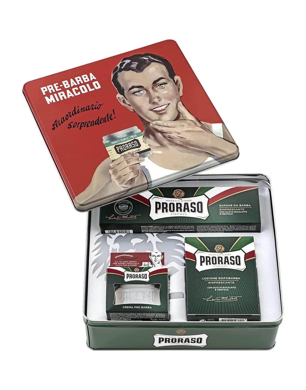 Подарунковий набір для гоління Proraso Vintage Selection Gino в металевій коробці (8004395003594)