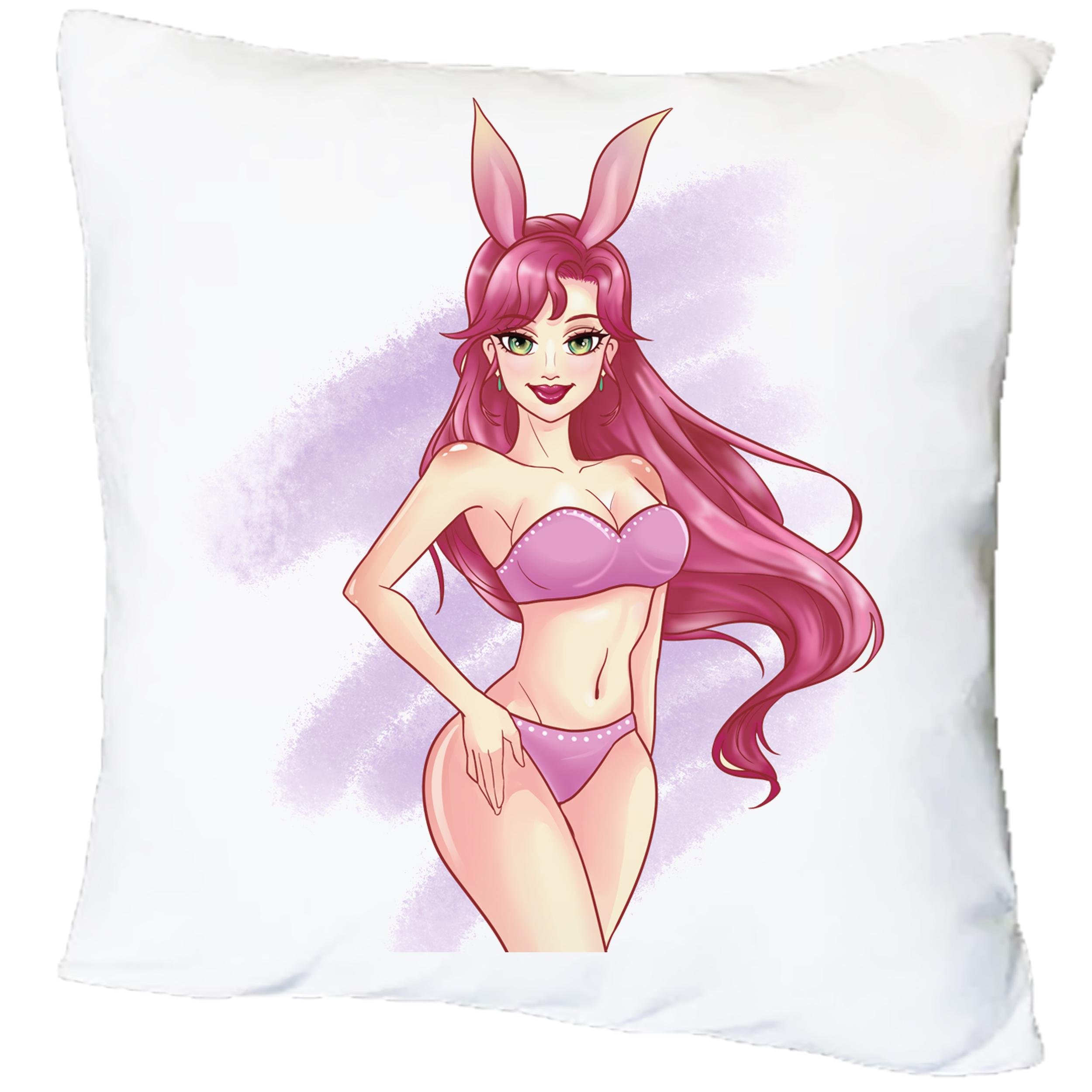 Подушка с новогодним принтом Девушка кролик (17036) Подушка с новогодним принтом Девушка кролик (17036)