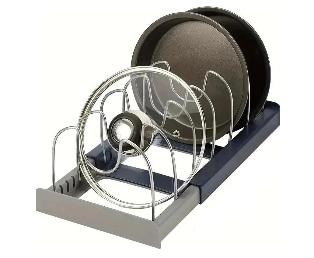 Сушка-органайзер для кришок/посуду з нержавіючої сталі розсувна (2448747850)