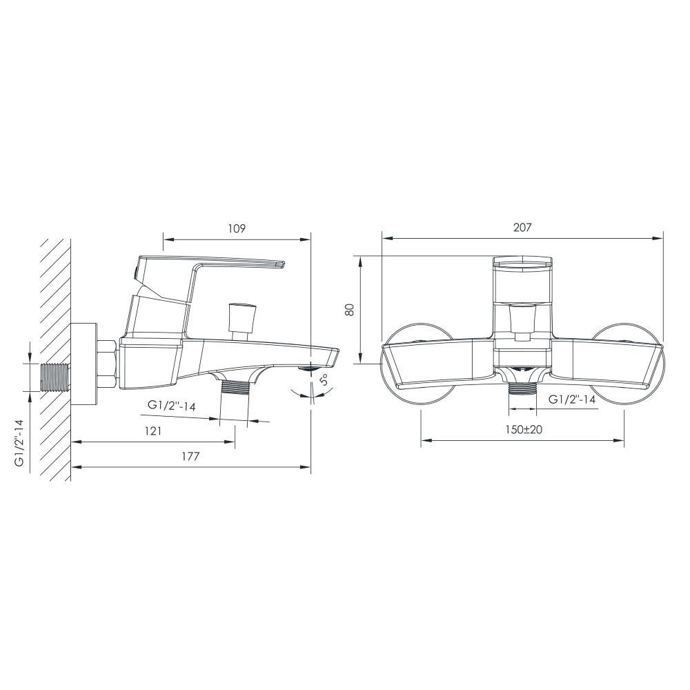 Змішувач для ванни Imprese Grafiky (ANT-60359) - фото 2